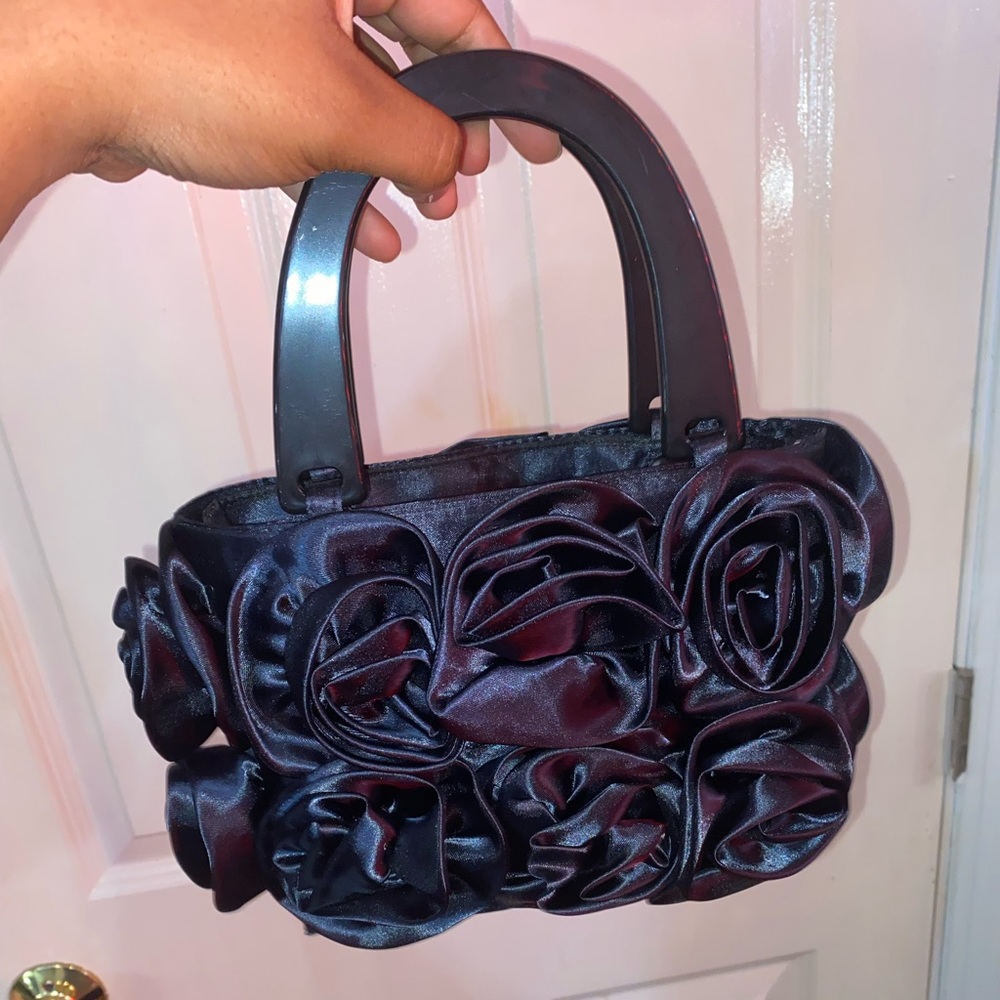 black floral bag